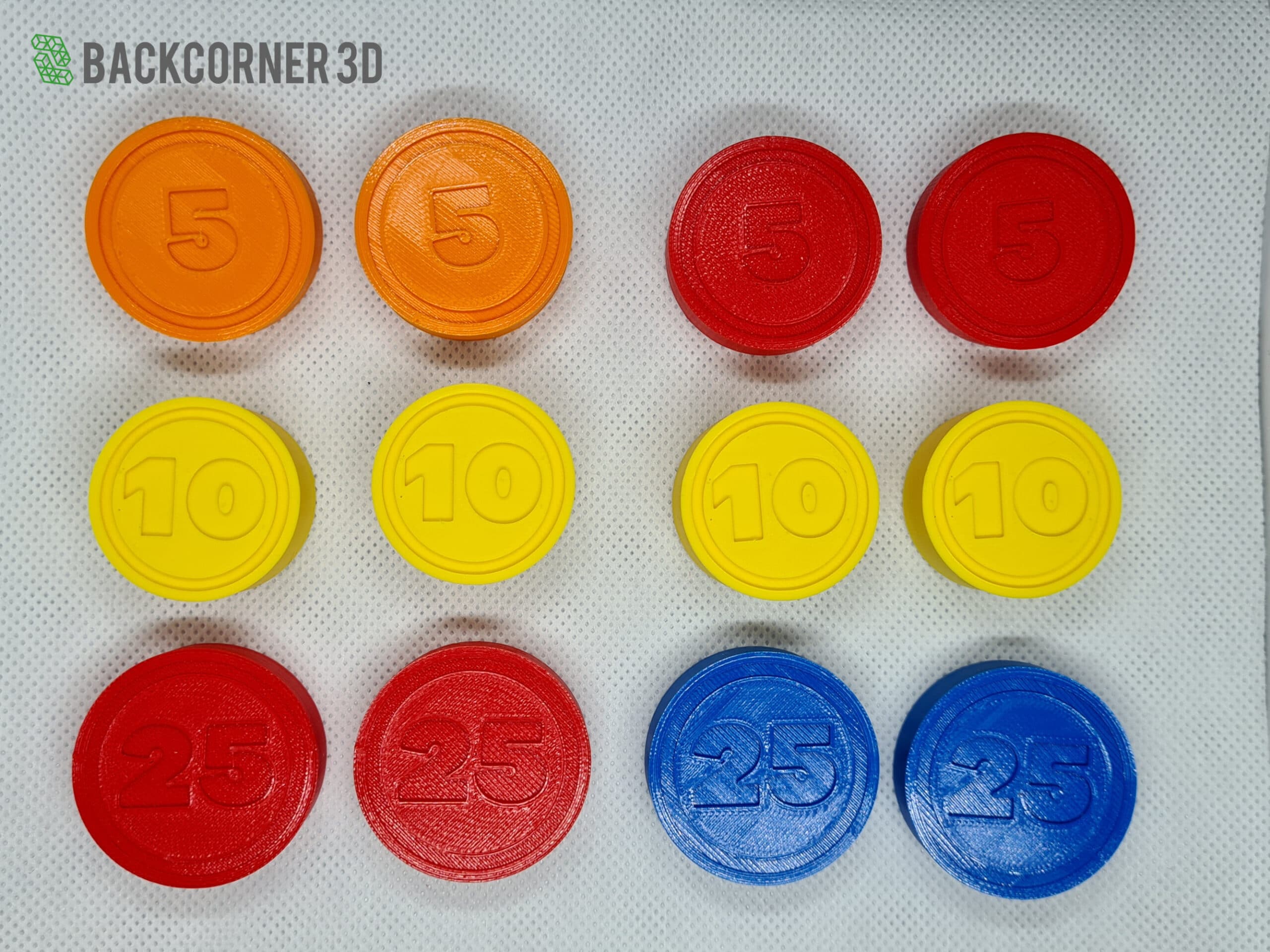 diff sizes 3D Printed Cash Register Replacement Coins Fisher Price Till 