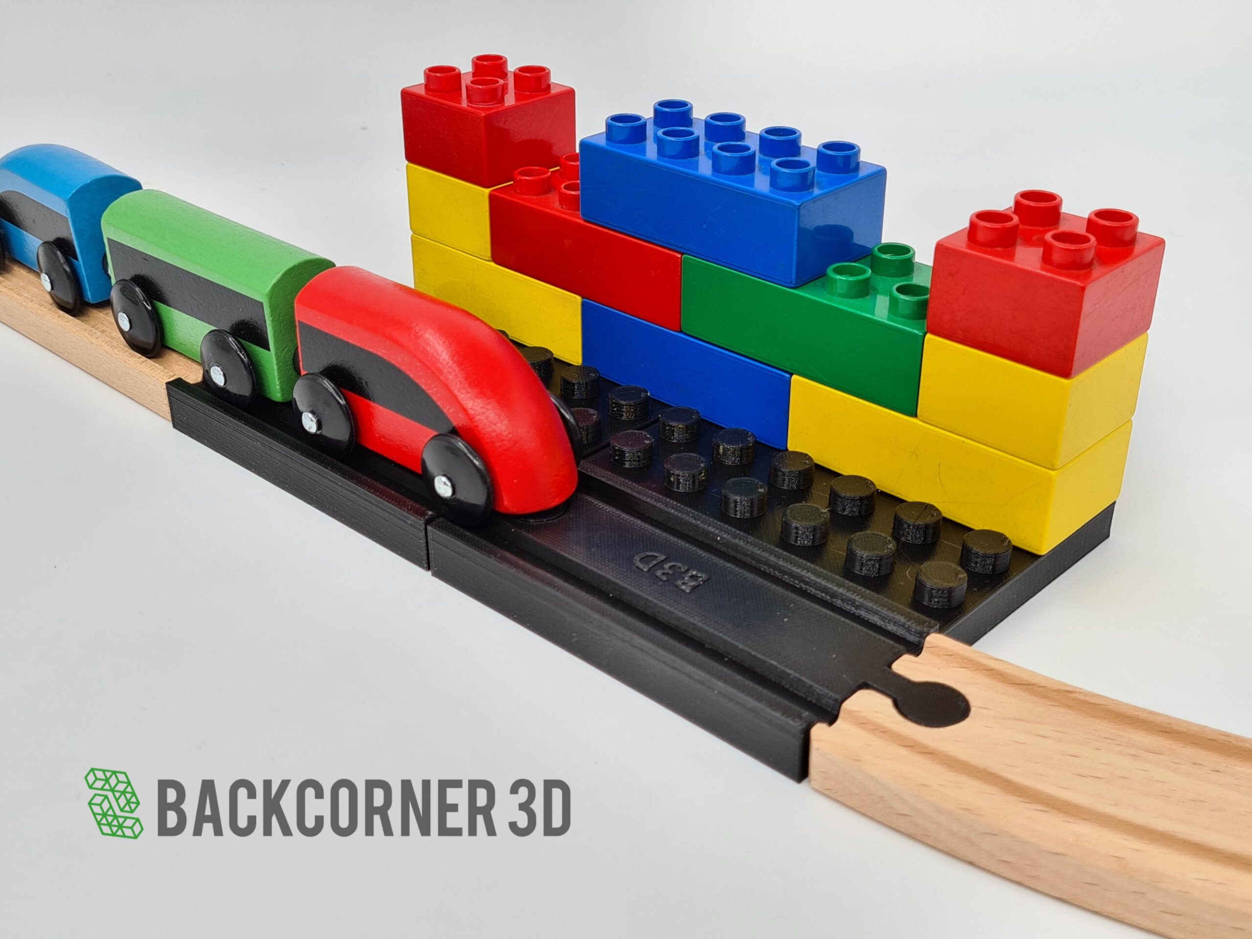 Wooden Train Track Big Double Build Plate Compatible With Duplo